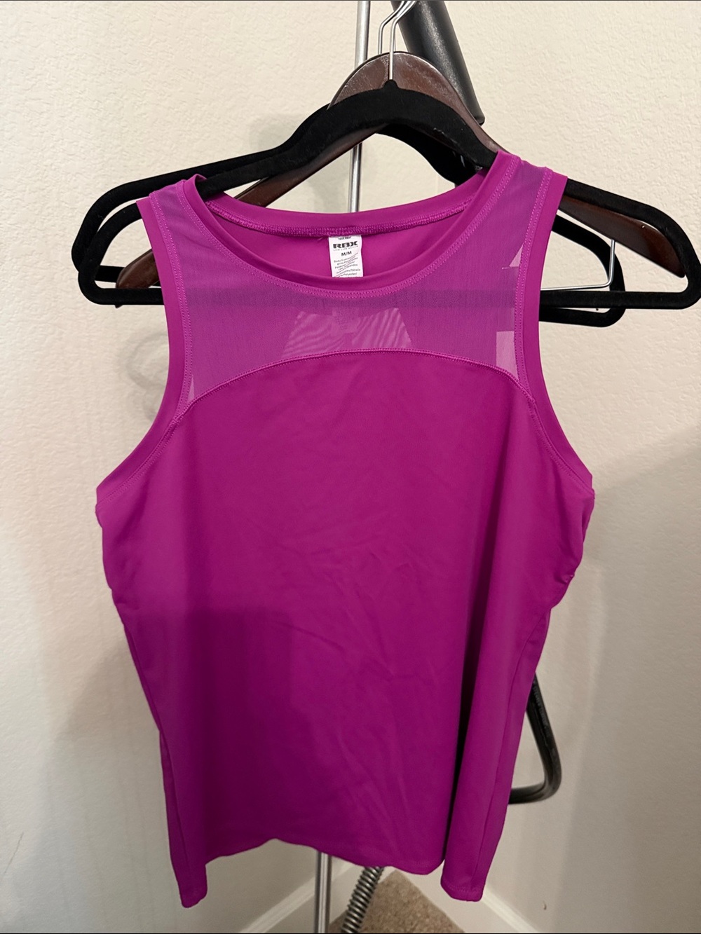 RBX Magenta Mesh Yoke Tank Top